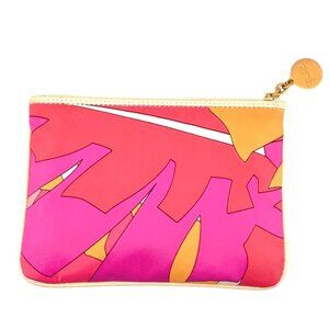 Authentic Emilio Pucci Zip Pouch Tropical Magenta Pink Orange
